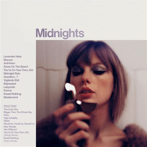 Oct 21, 2022 · In fact, Midnights delivers her firmly from what she called the “folklorian woods” of her last two albums back to electronic pop. There are filtered synth tones, swoops of dubstep-influenced ... 